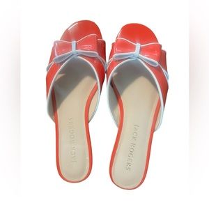 Jack Rogers Red and White Bow Sandals